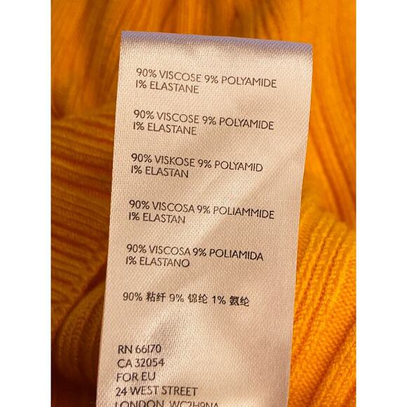 BDG Kiara Open back ribbed knit Sweater size Small Yellow/Magenta - Picture 6 of 9